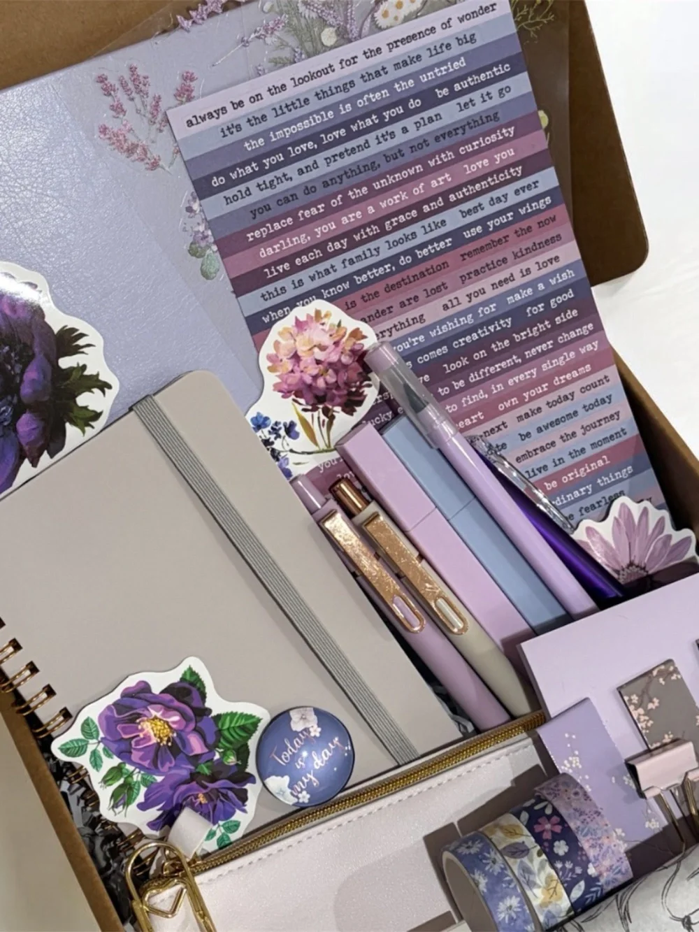 Color Curated Stationery Gift Box Set- Deluxe - Lavender